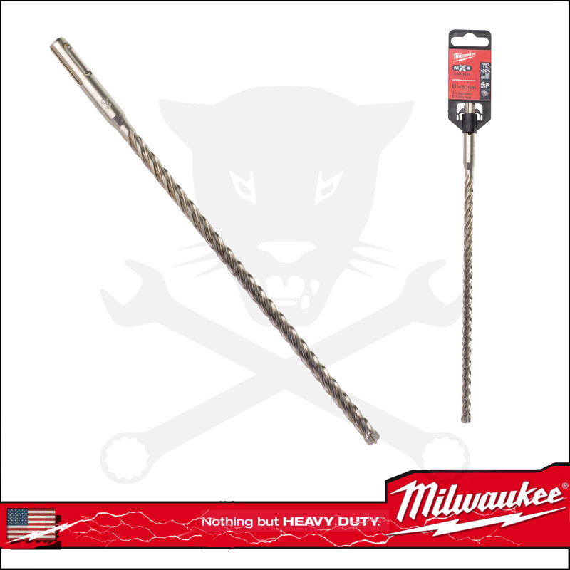 Kőzetfúró  8.0 x 265 mm - négyélű  SDS-Plus - MX4 Milwaukee