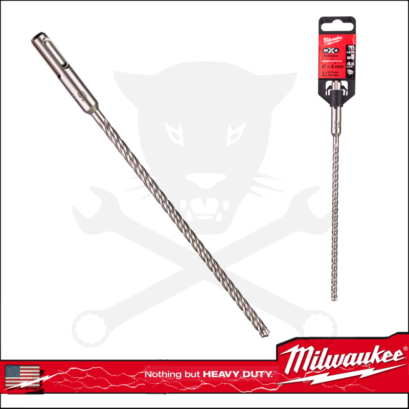 Kőzetfúró  6 x 215 mm - négyélű  SDS-Plus - MX4 Milwaukee