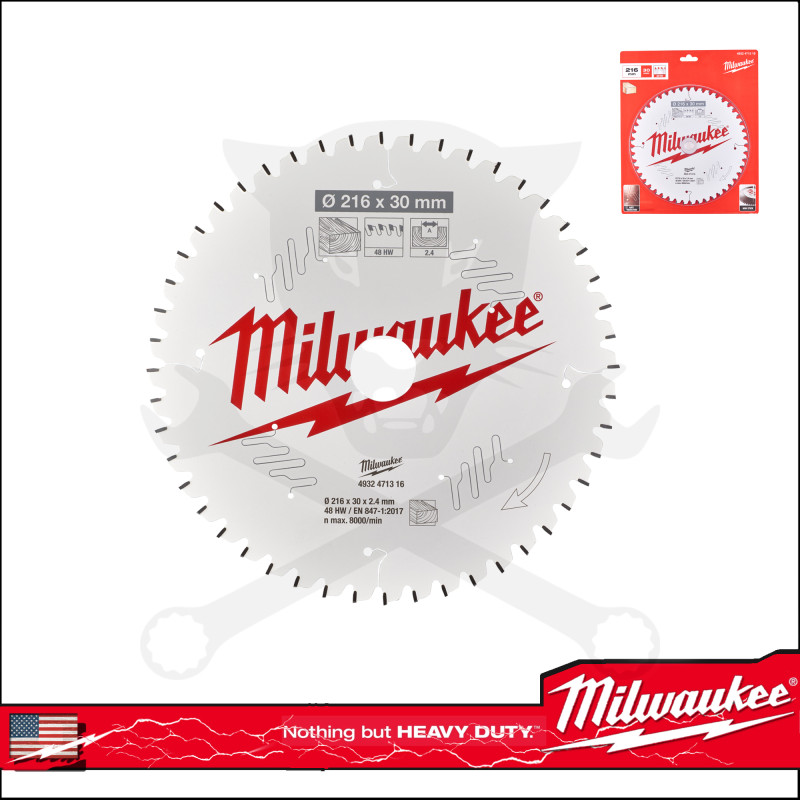 Körfűrésztárcsa fához 216 mm 30 x 2,4 x 48 ATB - Milwaukee