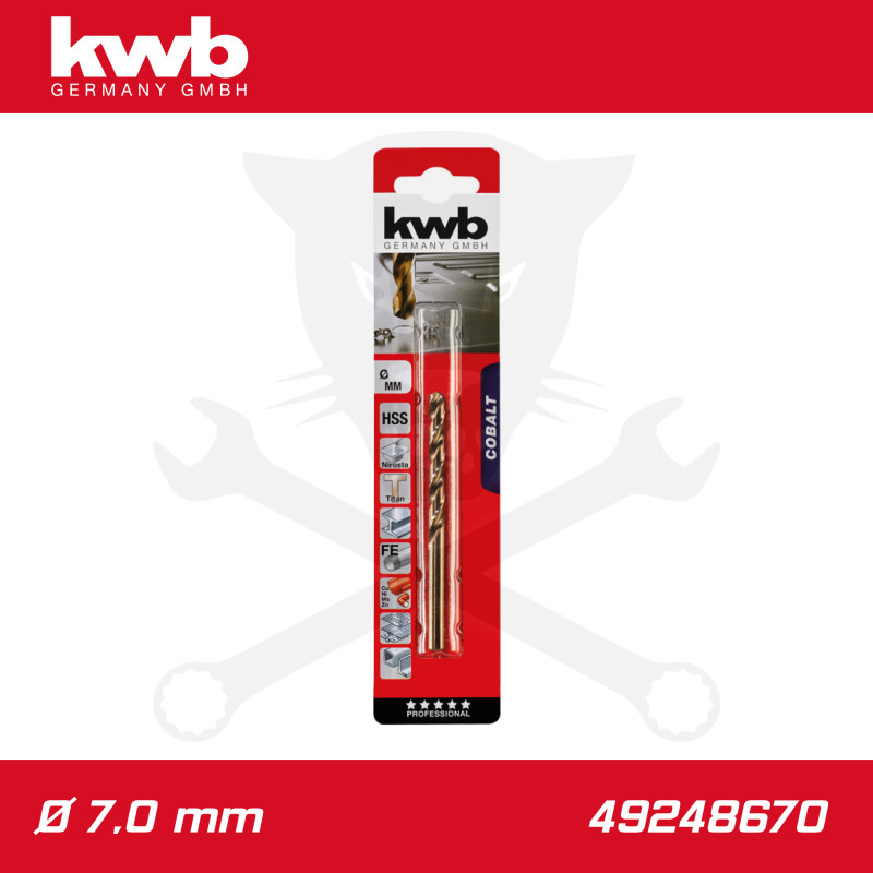 Csigafúró  7,0 mm HSS-G Co5 DIN 338 Twist, profi - KWB