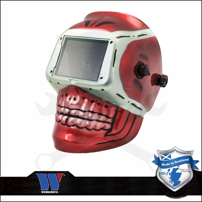 Hegesztőpajzs automata  42 x 92 mm 2 érzékelő Vörös Koponya - Welzh