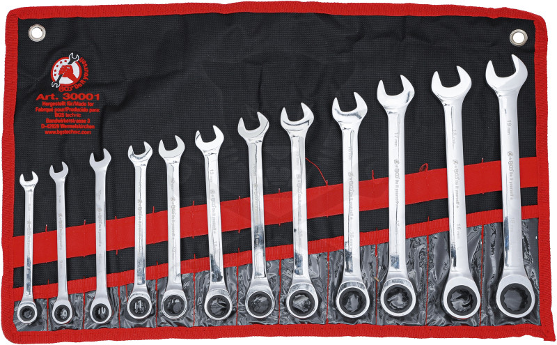 Csillag-villás racsnis készlet 12 db-os  8-19 mm - Kraftman