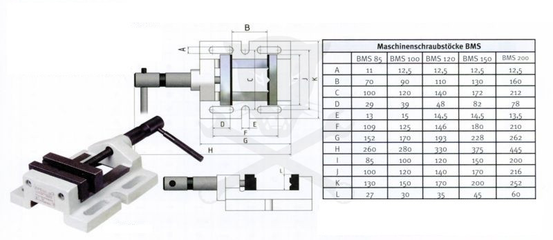 Gépsatu fúrógéphez Optimum 100 x 90 mm BMS-100 (3000010)