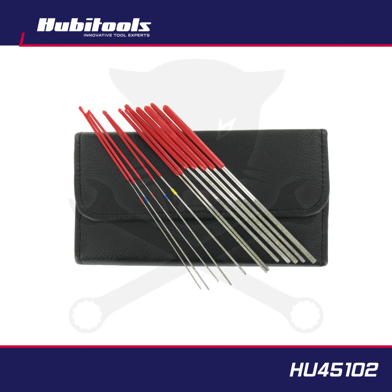 Kábelcsatlakozó gyémánt-tisztító 12 db-os készlet anya sarukhoz Hubitools