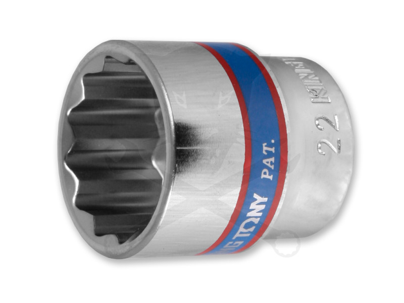 Dugókulcs - crowafej 3/8" 12 lap normál 22 mm