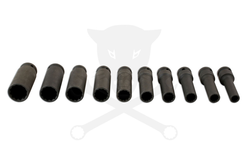Légkulcsfej készlet 1/2" 10-24 mm metrikus hosszú 12 l. 10 db-os - TS20
