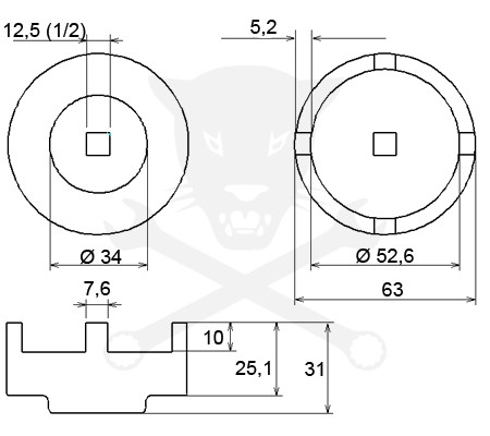 Körmös dugókulcs gömbcsukló szereléshez speciális Mercedes