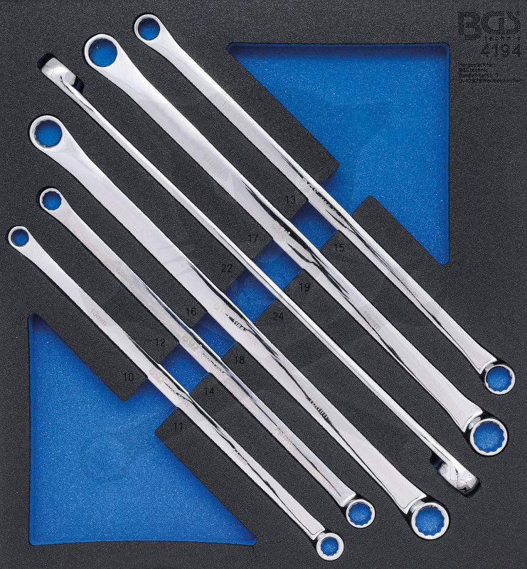 Csillag-csillagkulcs készlet egyenes extra-hosszú 6 db-os 10-24 mm