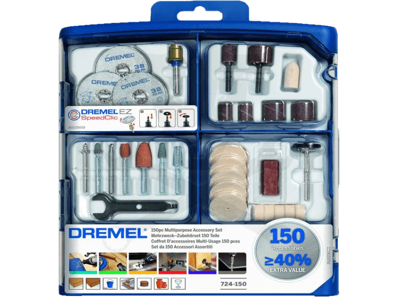Multifunkciós fúró-csiszoló géphez 150 db-os tartozék készlet DREMEL