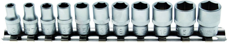 Dugókulcs - crowafej készlet 1/4" 6 lap rövid COLOS 11 db-os