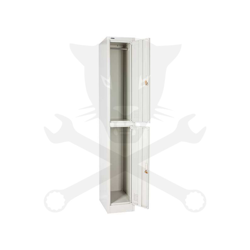 Öltözőszekrény - 2 emberes - alsó-felső rövidajtós 1850x300x450mm