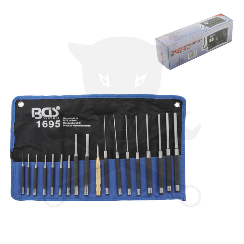 Csapkiütő, pontozó készlet 18 db-os 100-200 mm 1.5 - 9.5 mm - BGS