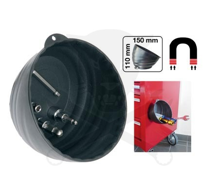 Mágneses tálca kerek - magasított - 150x110 mm