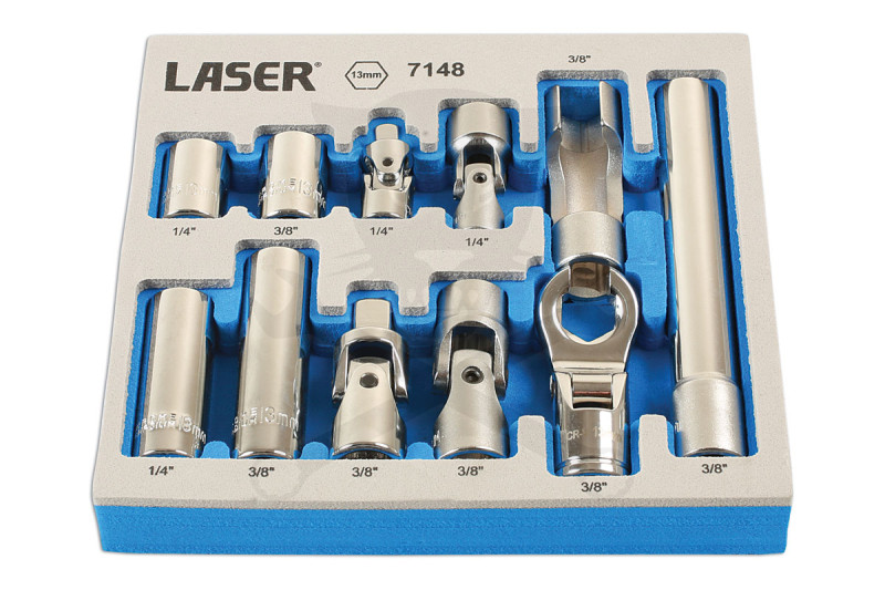 Dugókulcs és adapter készlet 13 mm, 1/4" - 3/8" -AT18