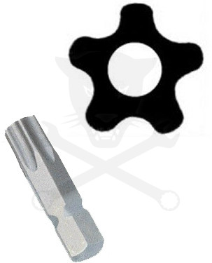 Bit ötágú torx T-10 30 mm lyukas Genius