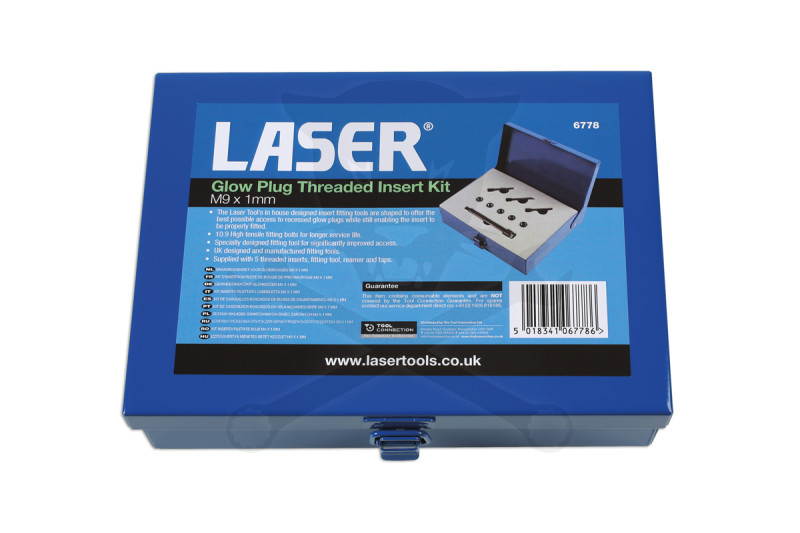Menetjavító készlet izzító-gyertya menethez  M9x1.0 - Laser -TS20