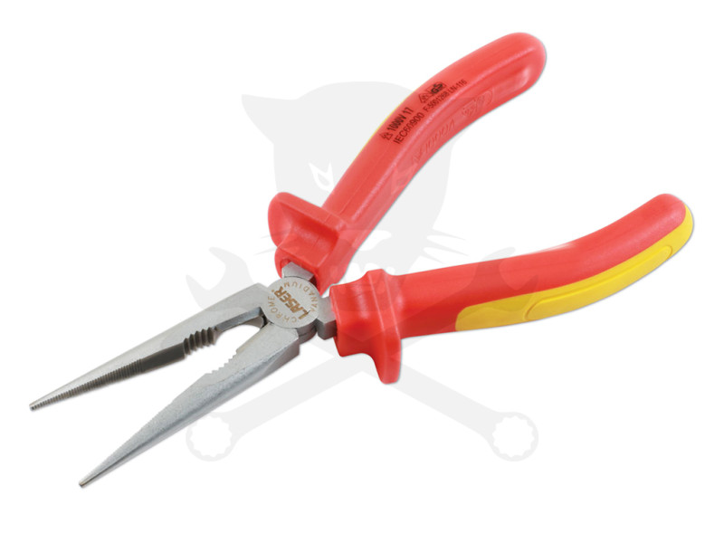 Szigetelt VDE 1000 V-os hoszzúcsőrű fogó - 200 mm