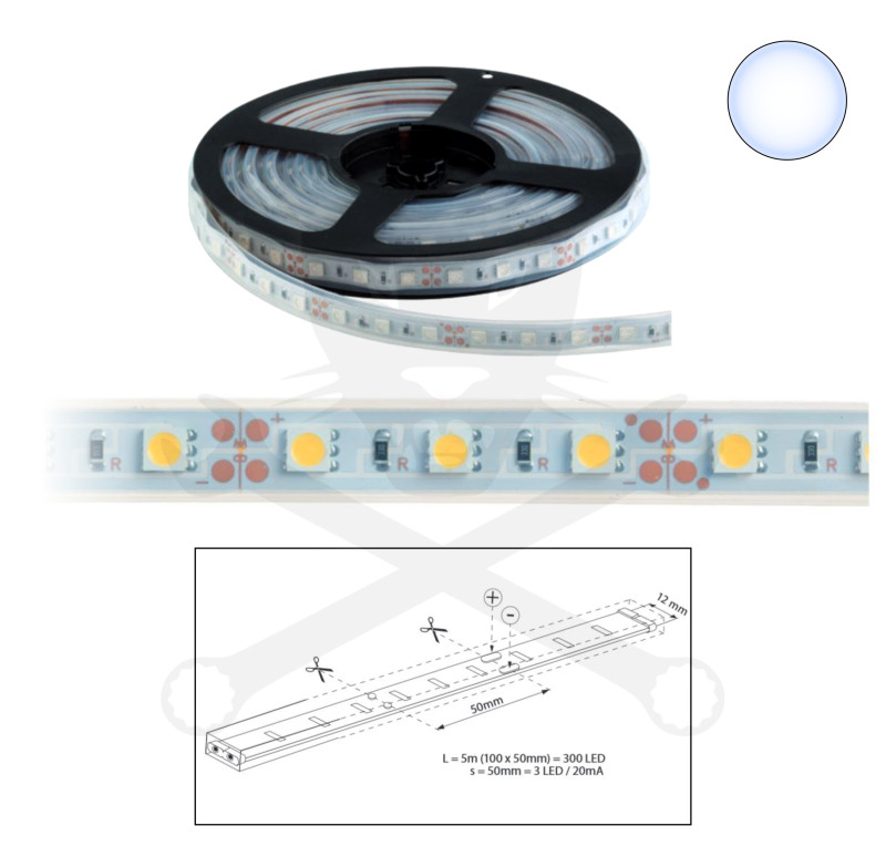 Szalag LED 5050 kültéri 60 db/m - 6500K - ELMARK