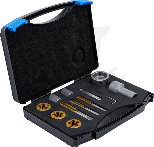 Menetfúró és menetmetsző készlet kerék-anyákhoz és kerék-tőcsavarokhoz BGS