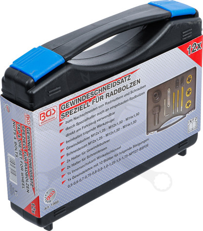 Menetfúró és menetmetsző készlet kerék-anyákhoz és kerék-tőcsavarokhoz BGS