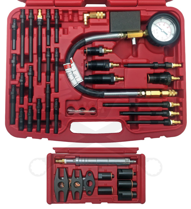 Kompressziómérő diesel készlet FULL-UNIVERZÁLIS minden izzítógyertyához