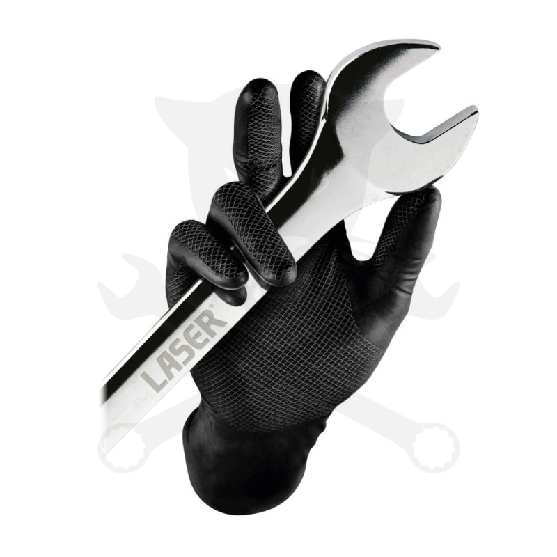 Kesztyű Grippaz 100% Nitril 11/XXL - dobozos 50 db-os - FEKETE