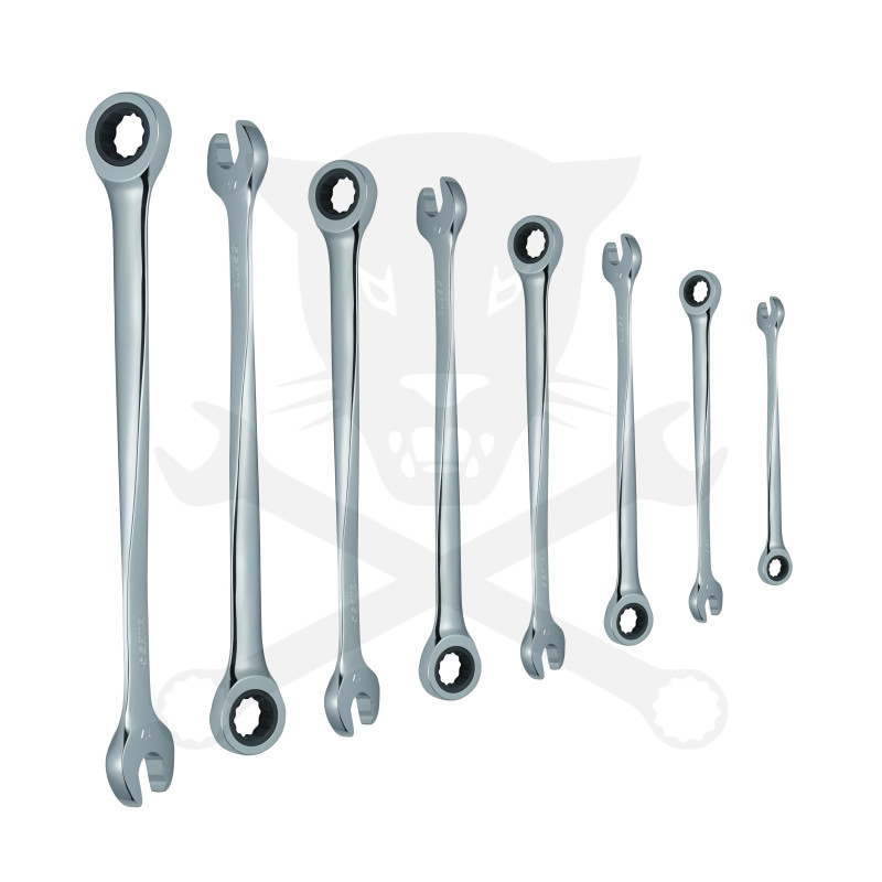 Csillag-villás racsnis készlet  8r. extra hosszú, 90°-ban csavart - SATA