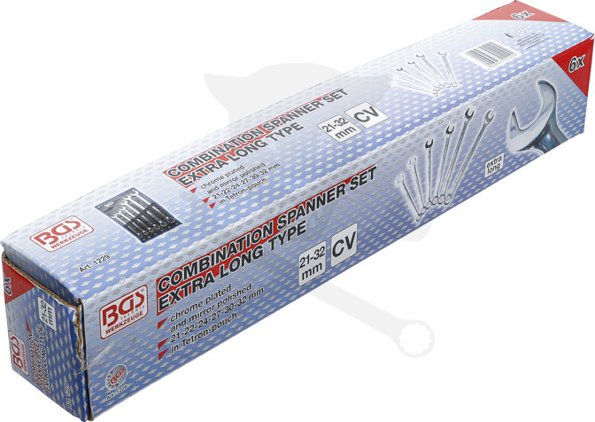 Csillag-villáskulcs készlet Extra Hosszú kivitel  6 db-os 21-32 mm - BGS