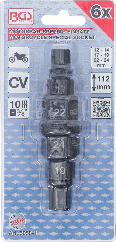 Motorkerékpár speciális imbusz kulcs 6 lépcsős készlet BGS