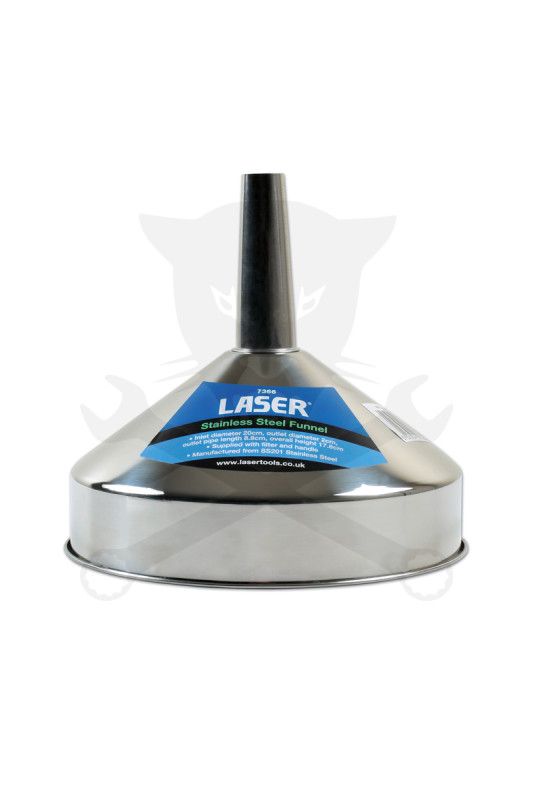 Rozsdamentes tölcsér szűrővel - 200 mm x 20 mm