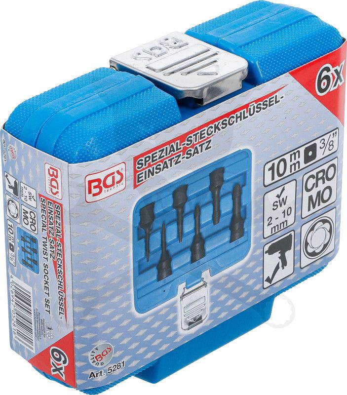 Csavarkiszedő készlet - sérült fejű csavarokhoz Torx-XZN-Imbusz  6 db-os