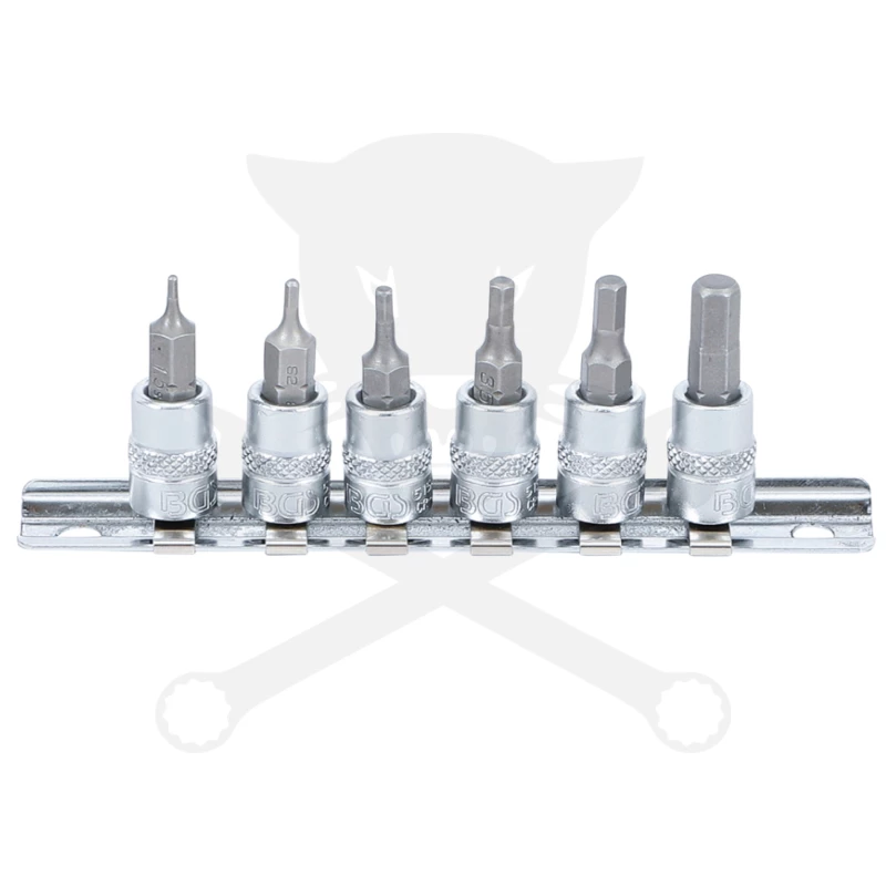 Rátűzőkulcs - crowa+bit készlet 1/4" imbusz 1.5-6 mm 6 db-os BGS
