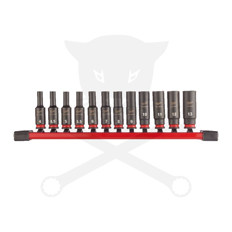 Dugókulcs - crowafej készlet 1/4" 6 lap hosszú 12 db-os Milwaukee