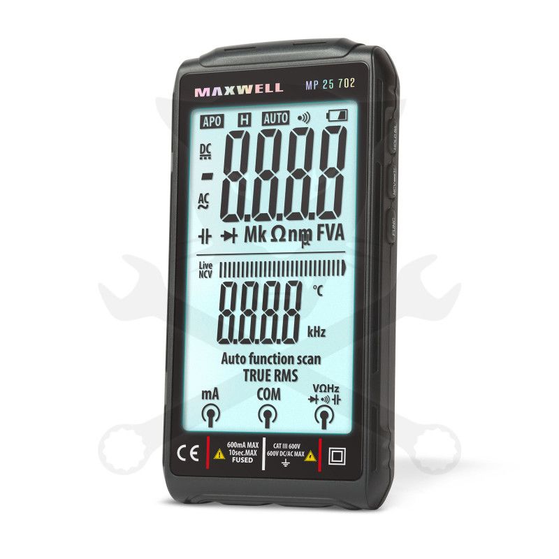 Multiméter, digitális DC 600 / AC 600 akkus 500 mAh 3.7V - Maxwell