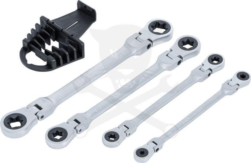 Torx csillagkulcs készlet 4 db-os csuklós - 8 méret: E6 - E24 - BGS