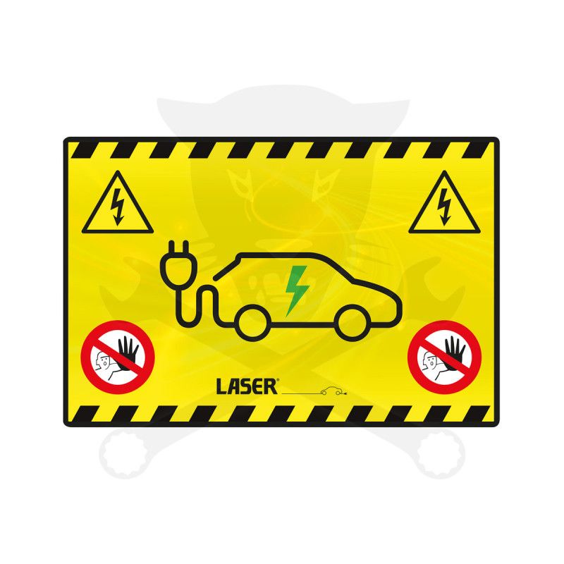 Tábla Figyelmeztető -Hybrid/Elektomos - takaró, csúszásmentes - Laser
