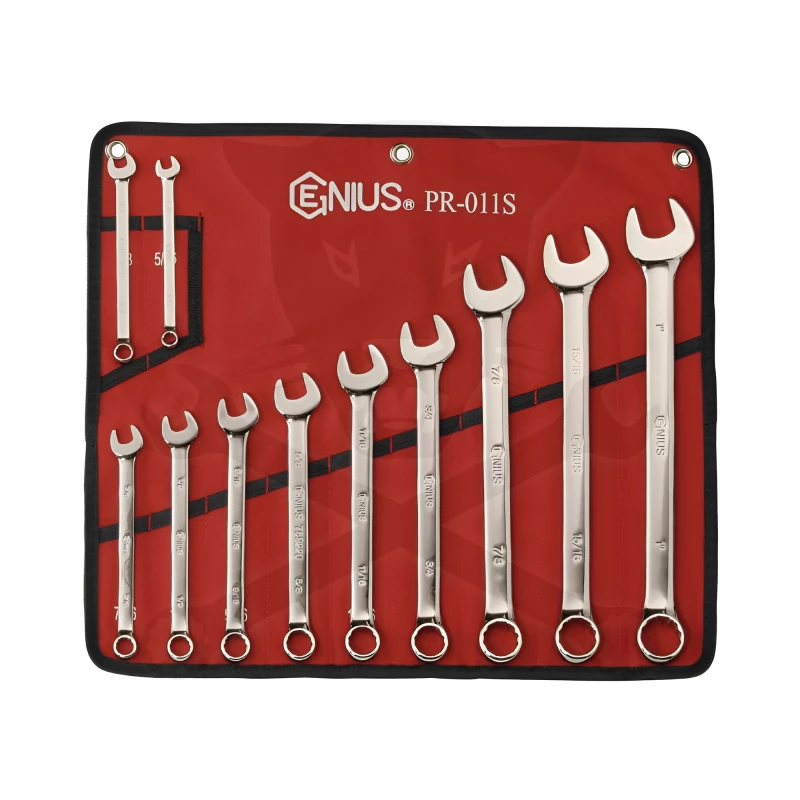 Csillag-villáskulcs készlet 11 db polírozott - colos 5/16" - 1" -  Genius