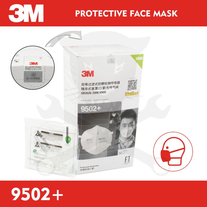 Arcmaszk - szájmaszk 3M - FFP2 - KN95 szelep nélkül - fejpánt  RAKTÁRON !