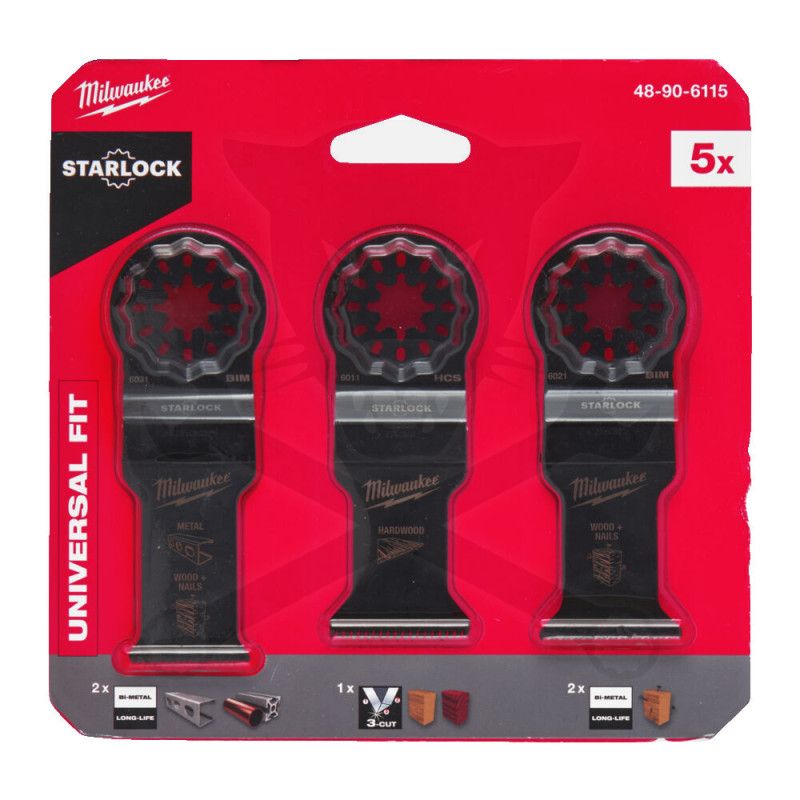 Multifunkciós oszcillálógéphez fűrészlap készlet fa/fém 5 db-os