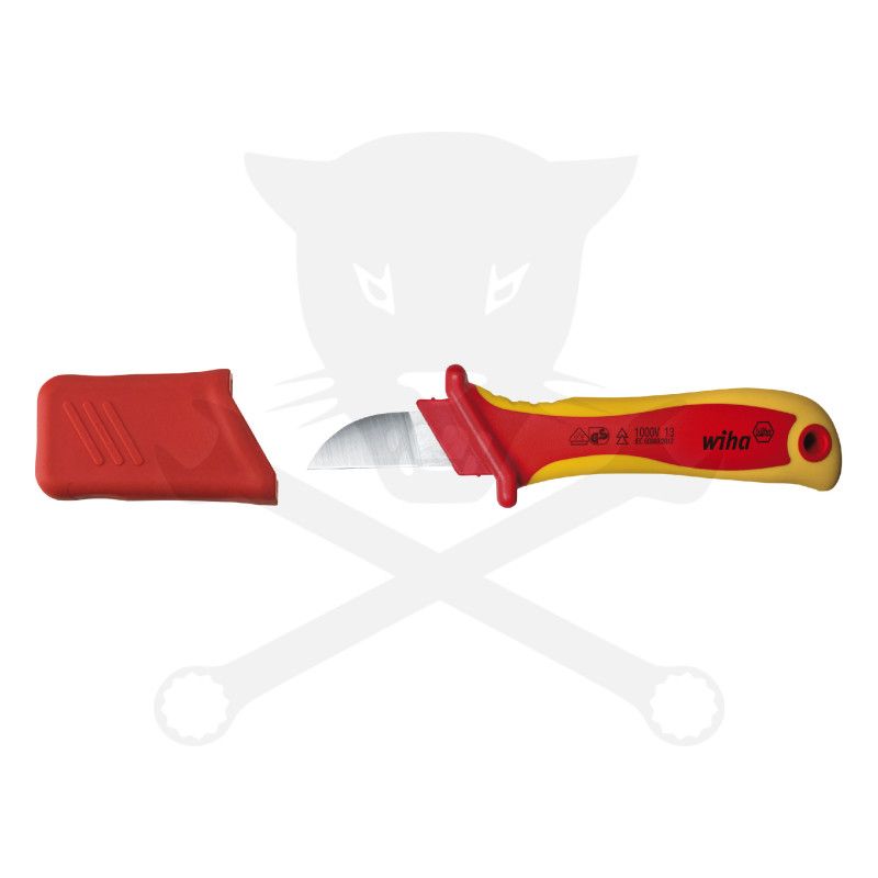 Szigetelt VDE 1000 V-os kábelcsupaszító kés + pengevédő 38798 (SB24680)