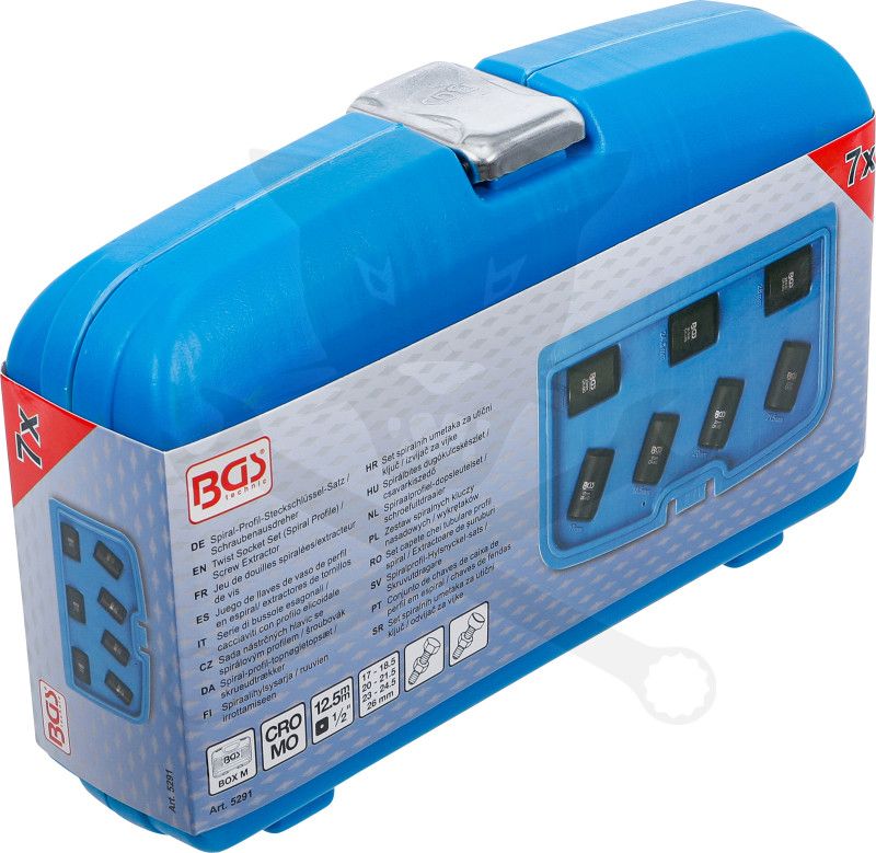 Kerékőr leszedő készlet 7 db-os 17.0-18.5-20.0-21.5-23.0-24.5-26.0 mm -BGS