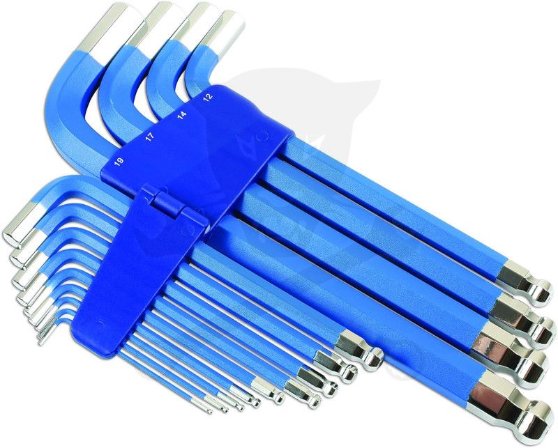 Imbuszkulcs készlet 13 db-os gömbvégű, mágneses - H2 - H19 - Laser