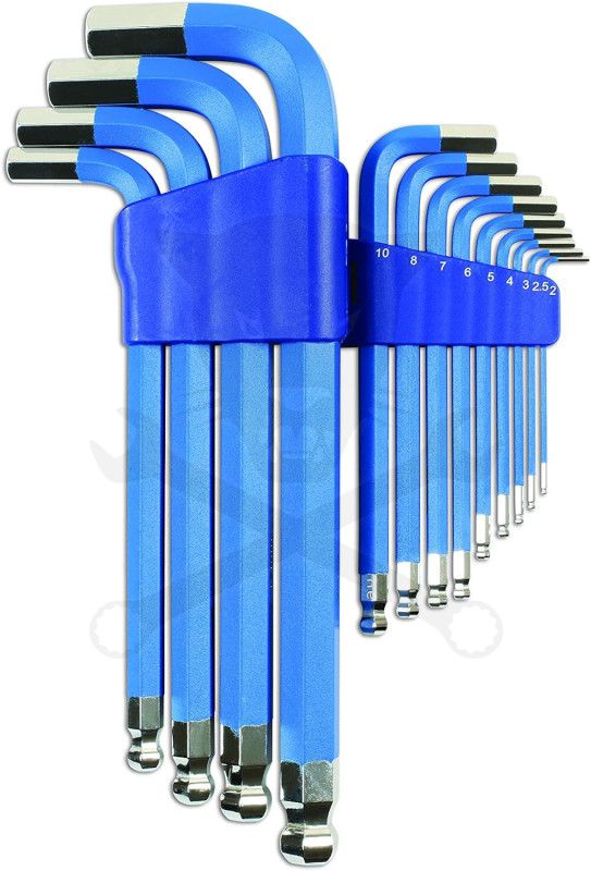 Imbuszkulcs készlet 13 db-os gömbvégű, mágneses - H2 - H19 - Laser