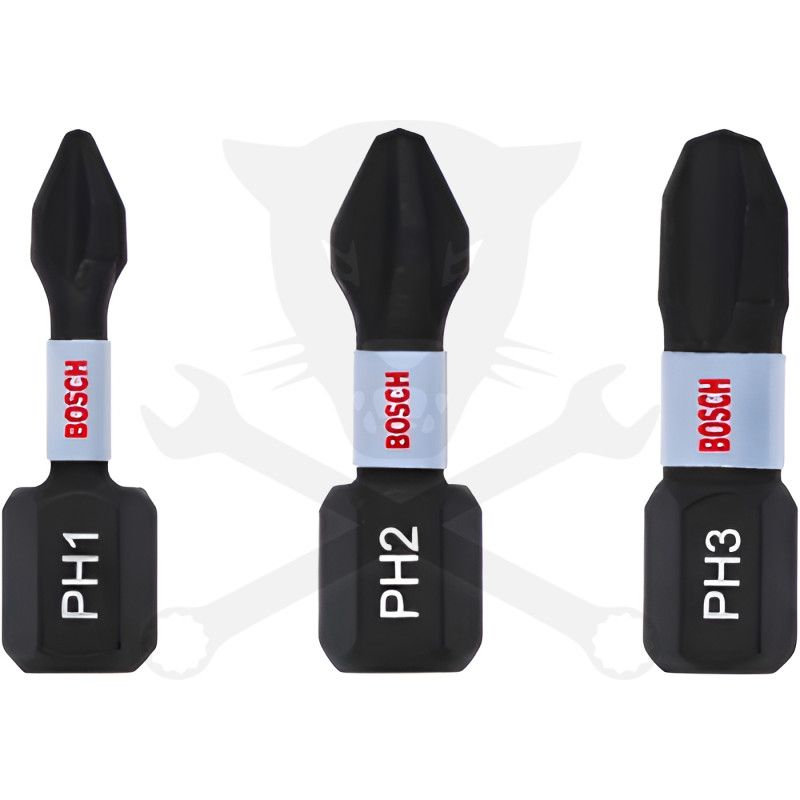 Csavarhúzó biti készlet 3 darabos - PH1-PH2-PH3 x 25 mm - Bosch