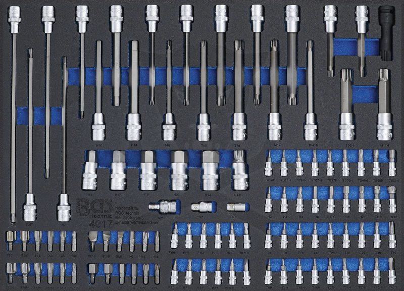 Rátűzőkulcs készlet 104 db-os szerszámos kocsiba habtálcás 3/3 - BGS