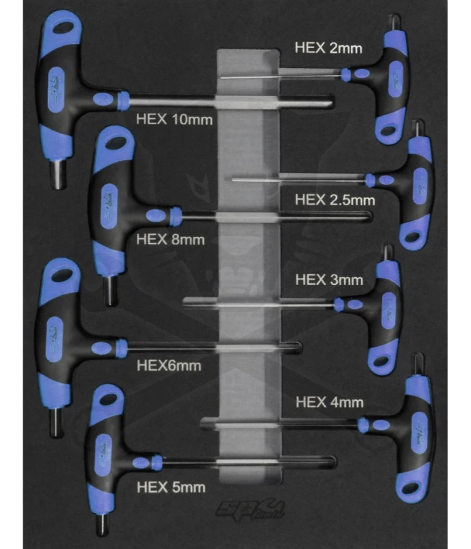 Tálcás SP Tools T-fogós imbusz  készlet 8db-os - S- es