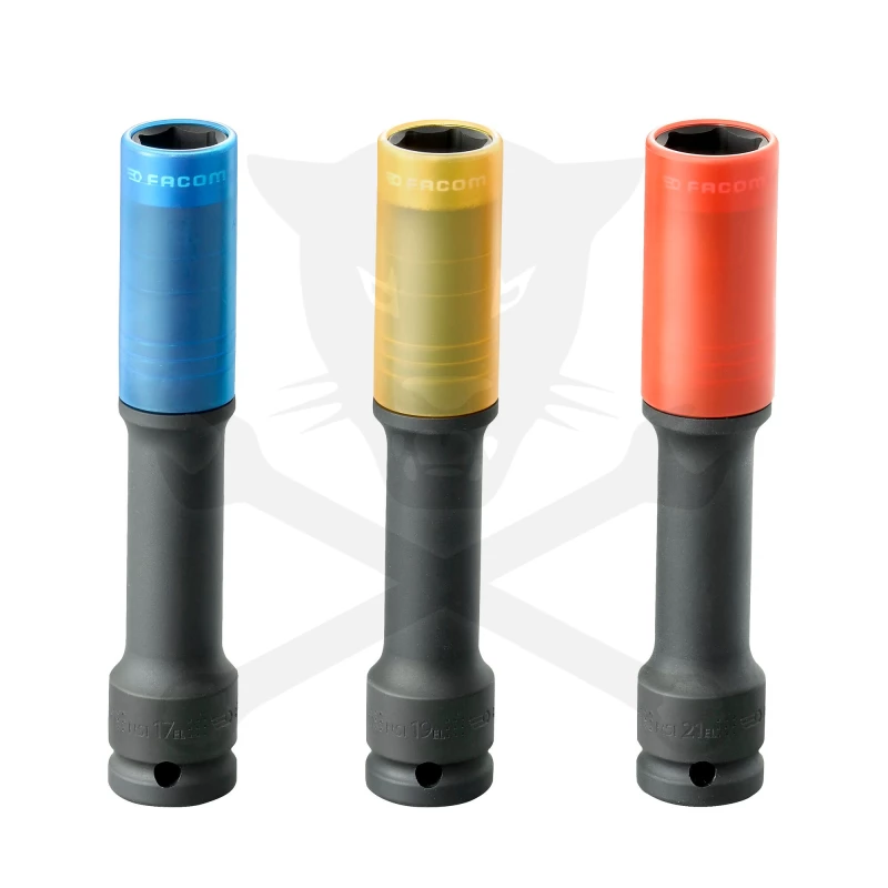 Légkulcsfej készlet 1/2"  3 db-os alufelnihez extra hosszított - Facom