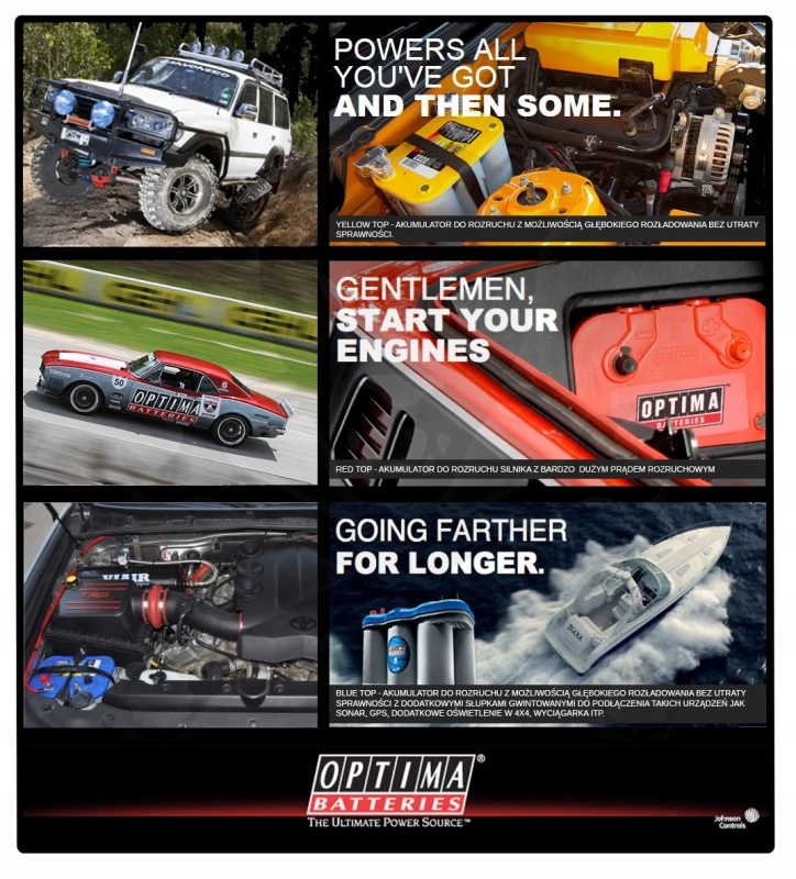 Akku OPTIMA RED TOP 12V 50Ah 815A Közép pólus 254x172x173 mm