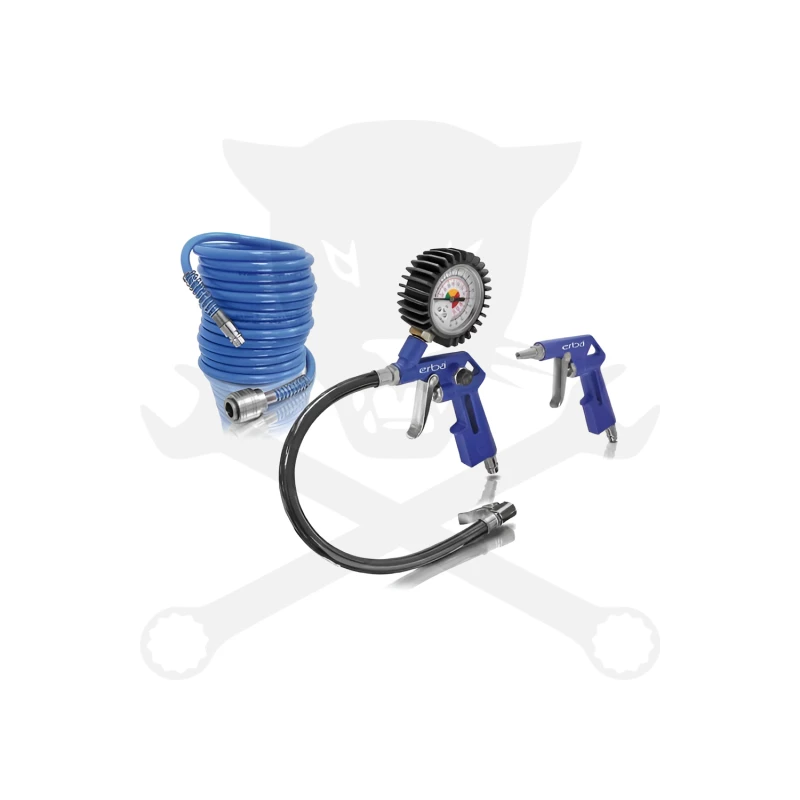 Gumiabroncs nyomásmérő - kerékfúvató készlet fém - Erba