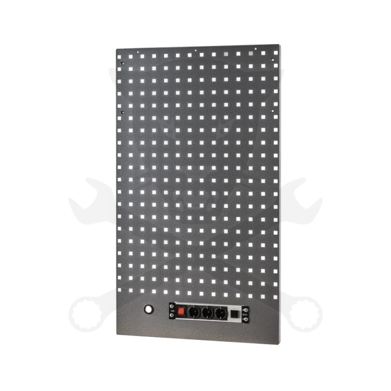 Műhelybútor SP SERIES Felső rész: Perforált Hátfal elosztóval - Szürke